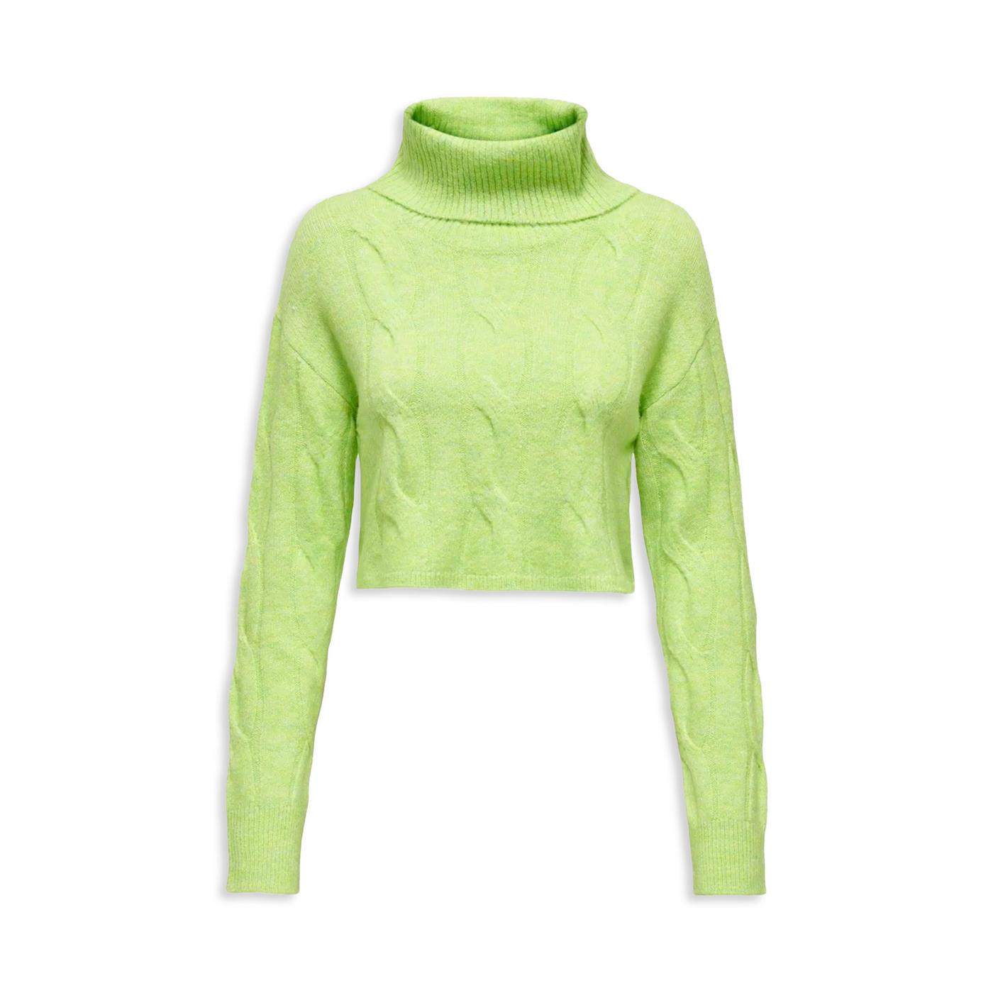 RIO LIFE LS CABLE ROOLNECK KNIT - CELERY GREEN