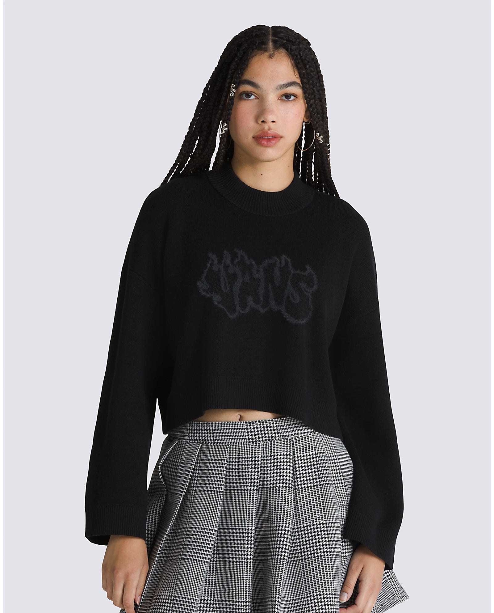 CAMMILE GRAPHIC PULLOVER SWEATSHIRT - BLK